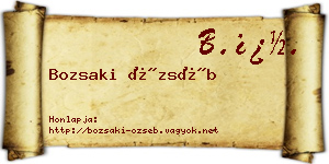 Bozsaki Özséb névjegykártya